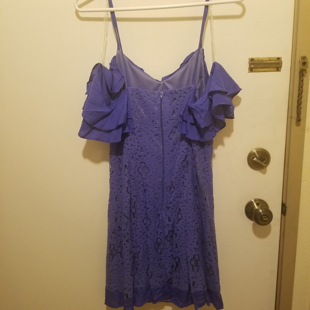 Lace Ruffle Cold Shoulder Dress - Picture 4 of 5